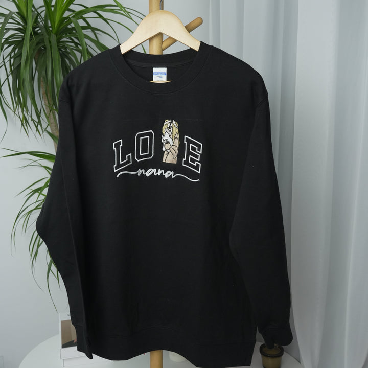 Portrait photo brodé personnalisé pour sweat-shirt d'amour de maman
