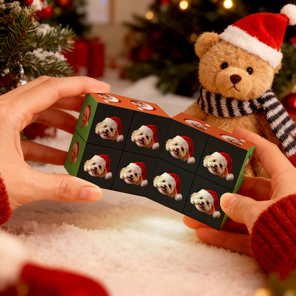 Cube Rubik personnalisé avec photo, cube photo infini et dessin animé, cube photo pliable pour couple, cadeau idéal pour Noël