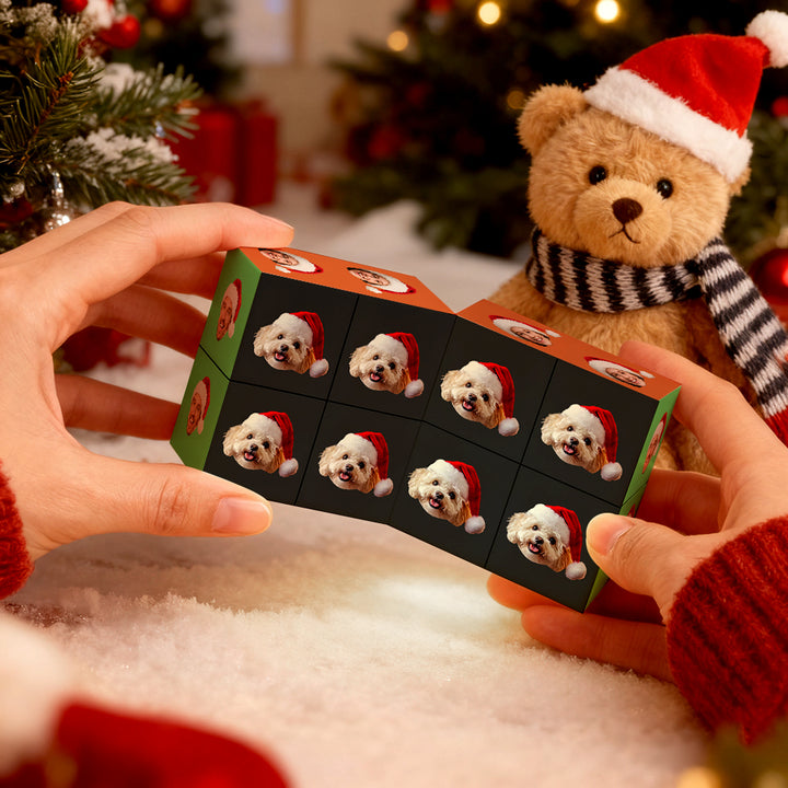 Cube Rubik personnalisé avec photo, cube photo infini et dessin animé, cube photo pliable pour couple, cadeau idéal pour Noël