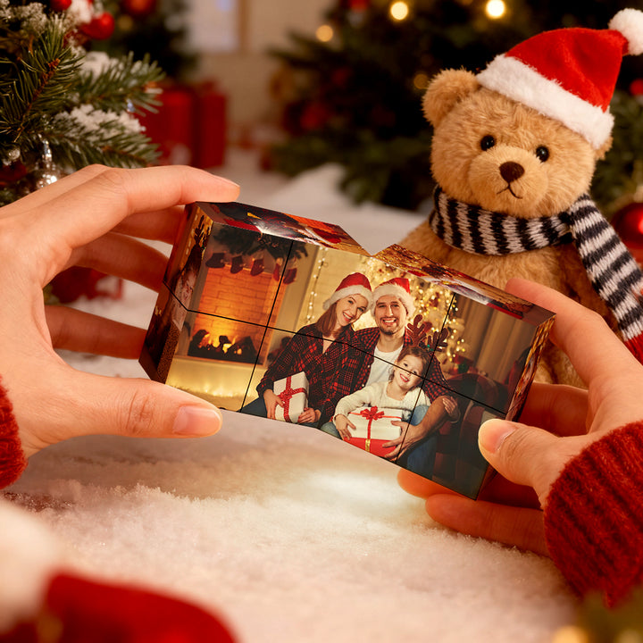 Cube Rubik personnalisé avec photo, cube photo infini et dessin animé, cube photo pliable pour couple, cadeau idéal pour Noël