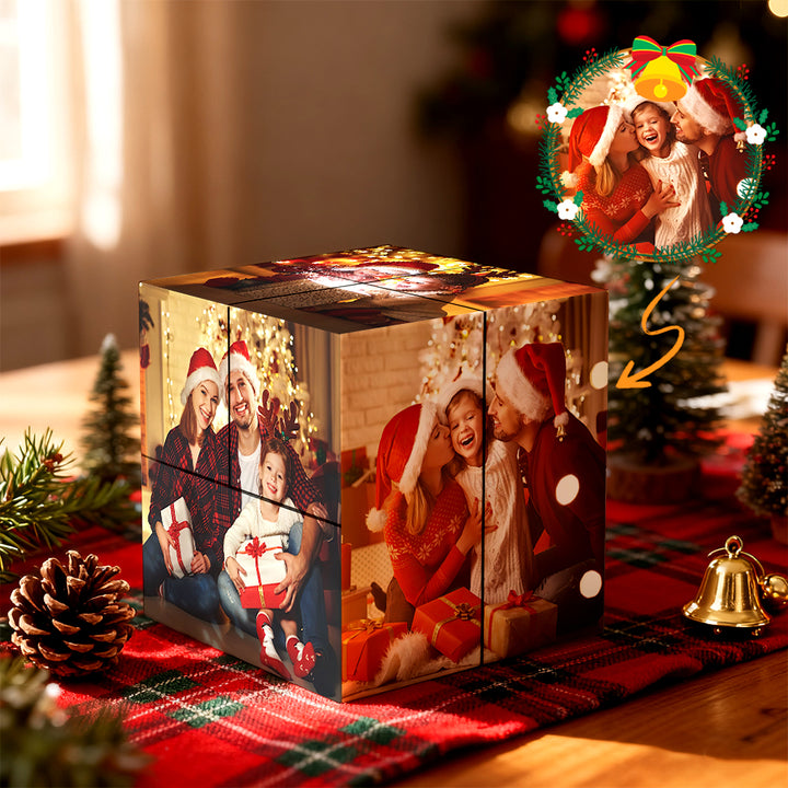 Cube Rubik personnalisé avec photo, cube photo infini et dessin animé, cube photo pliable pour couple, cadeau idéal pour Noël
