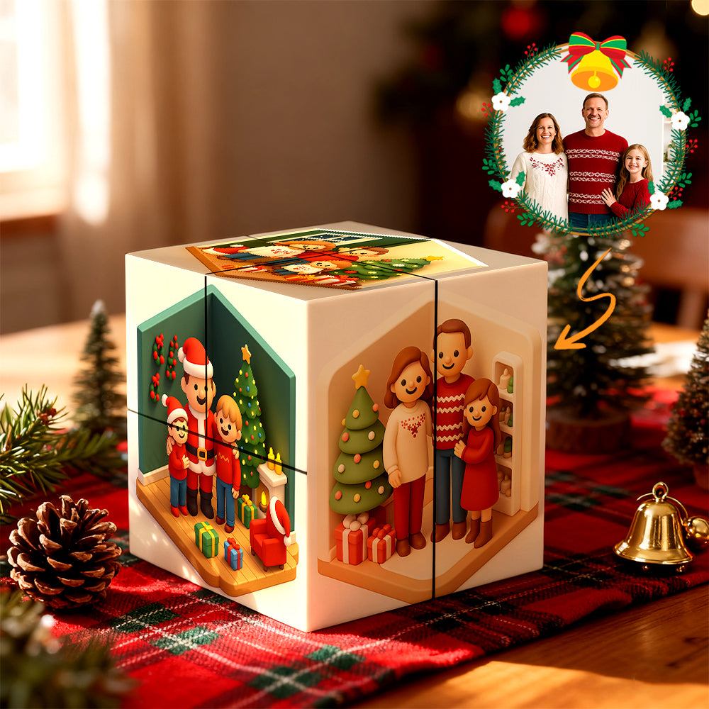 Cube Rubik personnalisé avec photo, cube photo infini et dessin animé, cube photo pliable pour couple, cadeau idéal pour Noël