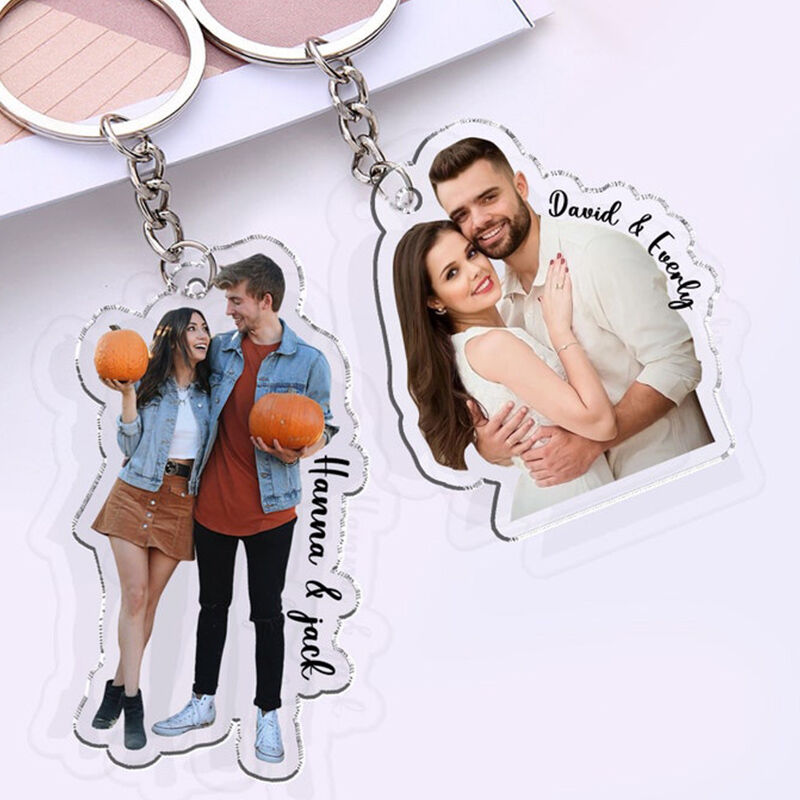 Porte-clés Photo Acrylique Personnalisé Cadeau pour Femme