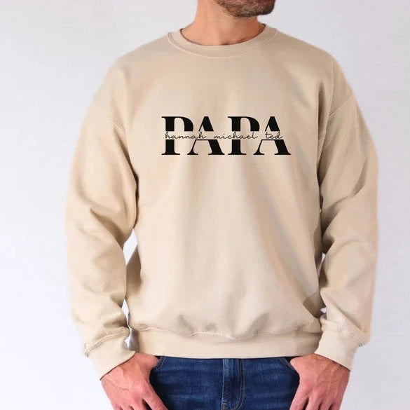 Sweat-shirt imprimé père et fils personnalisé, cadeau pour grand-père