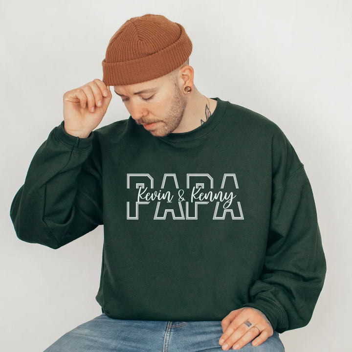 Sweat-shirt imprimé papa personnalisé avec le nom de l'enfant