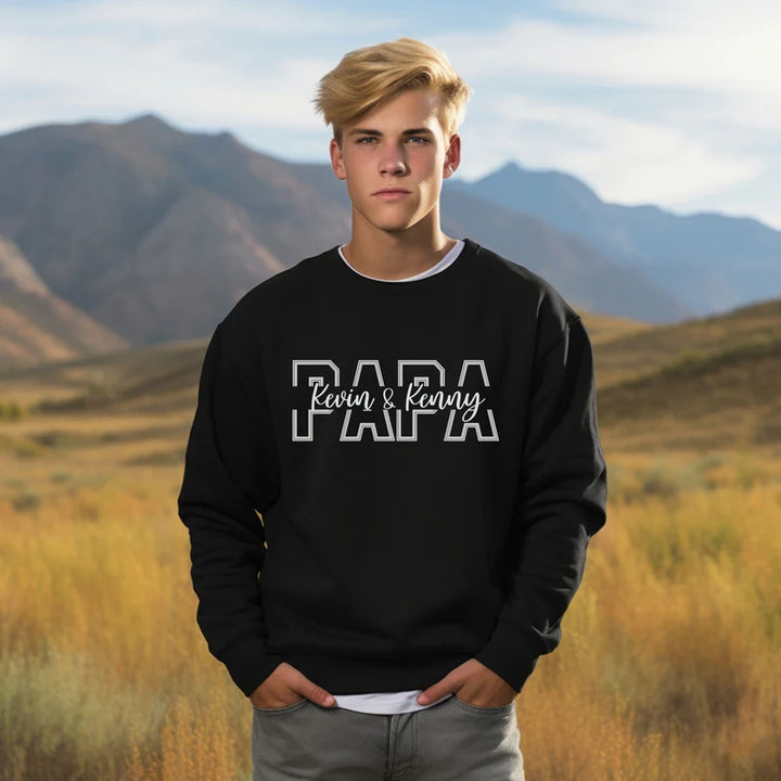Sweat-shirt imprimé papa personnalisé avec le nom de l'enfant