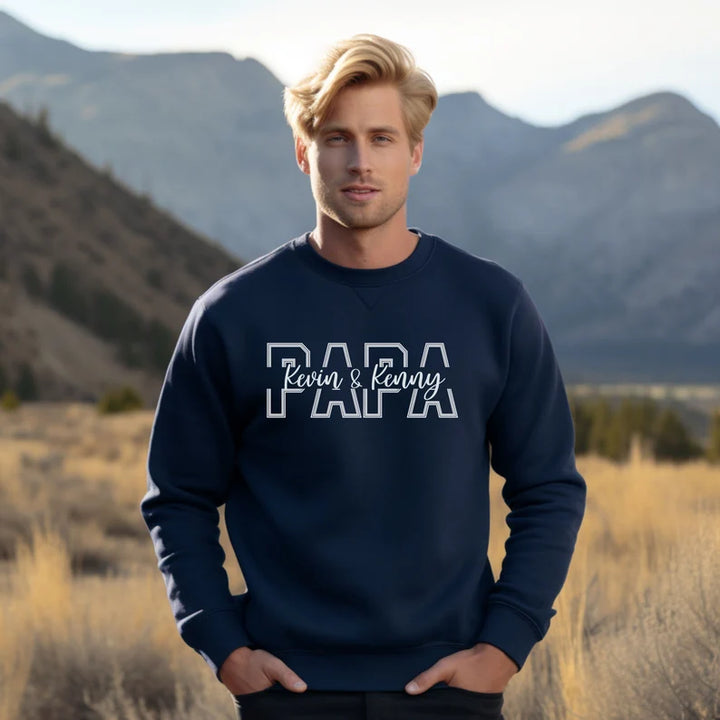 Sweat-shirt imprimé papa personnalisé avec le nom de l'enfant