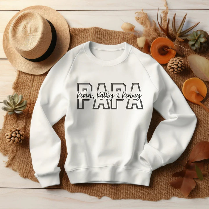 Sweat-shirt imprimé papa personnalisé avec le nom de l'enfant