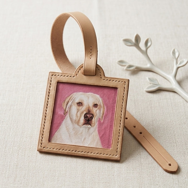 Bijou de sac en cuir personnalisé avec portrait d’animal