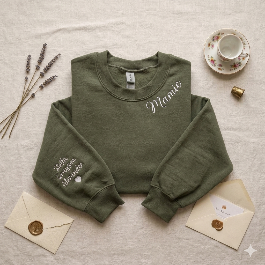 mama Sweat-shirt Personnalisé Brodé pour MAMAN avec le nom de l'enfant