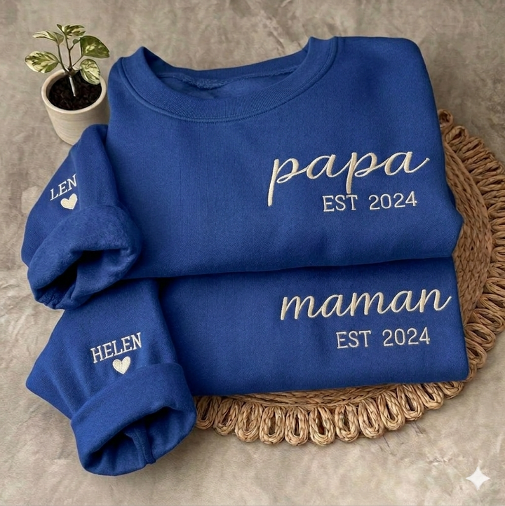 Sweatshirt Brodé - Cadeau Parfait pour PAPA/MAMAN