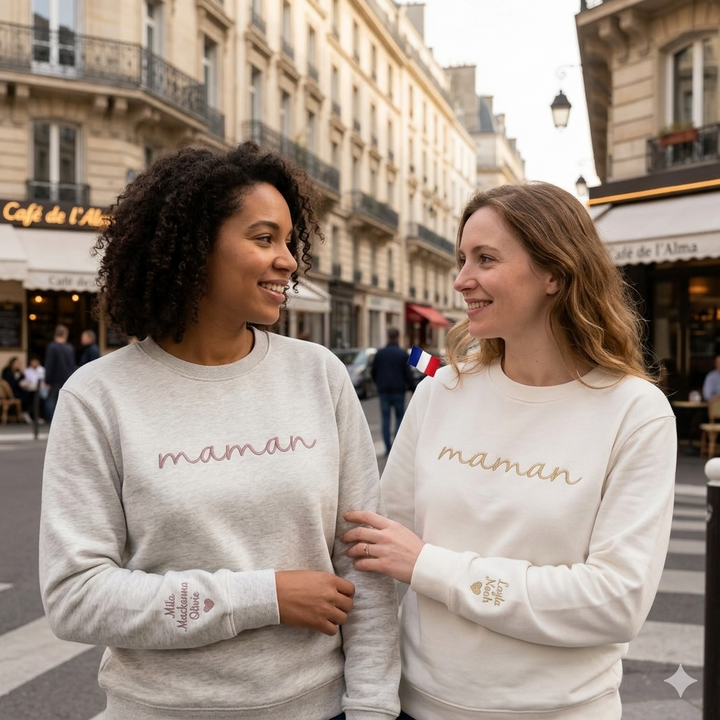 Sweatshirt Brodé pour maman- Cadeau Parfait pour la Fête des Mères