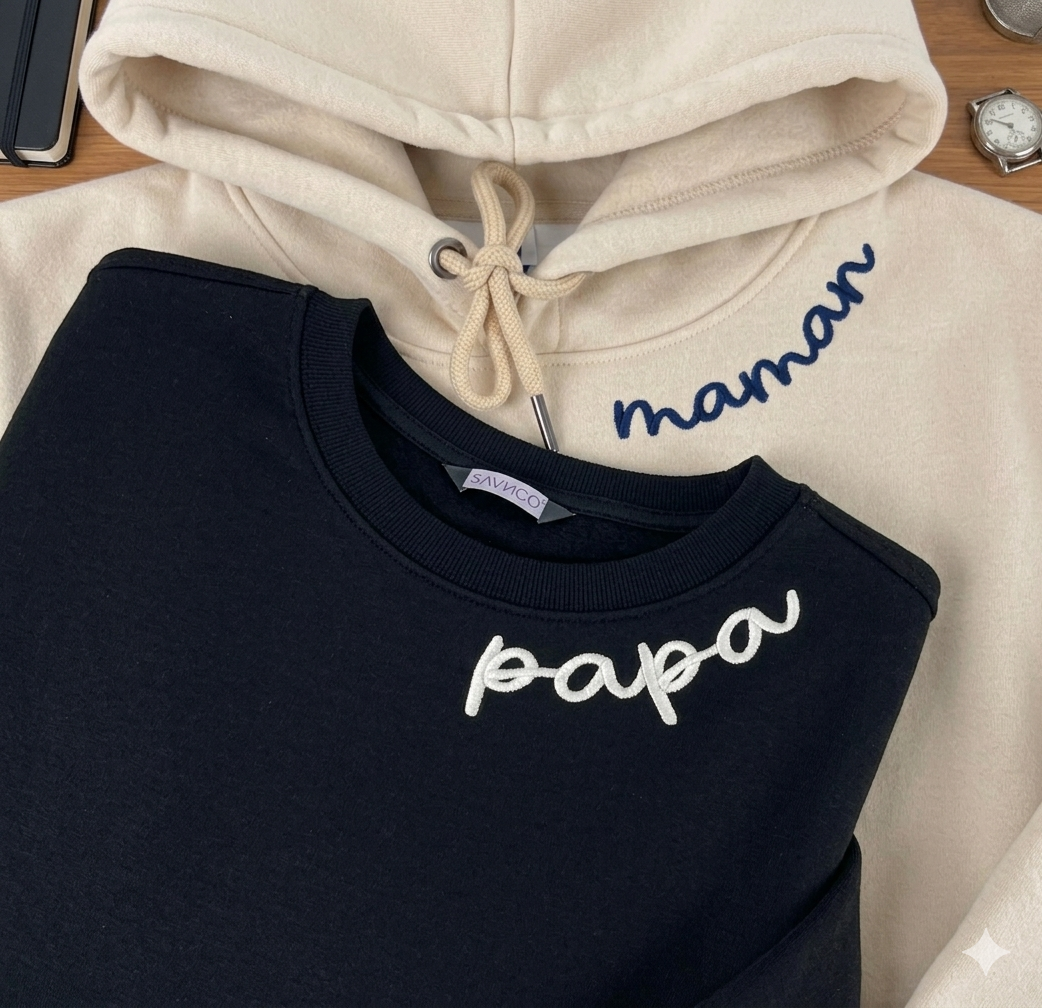 MAMAN Tshirt/Sweatshirt Brodé - Cadeau Parfait pour la Fête des Mères