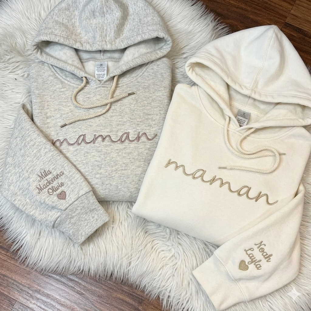 Sweatshirt Brodé pour maman- Cadeau Parfait pour la Fête des Mères