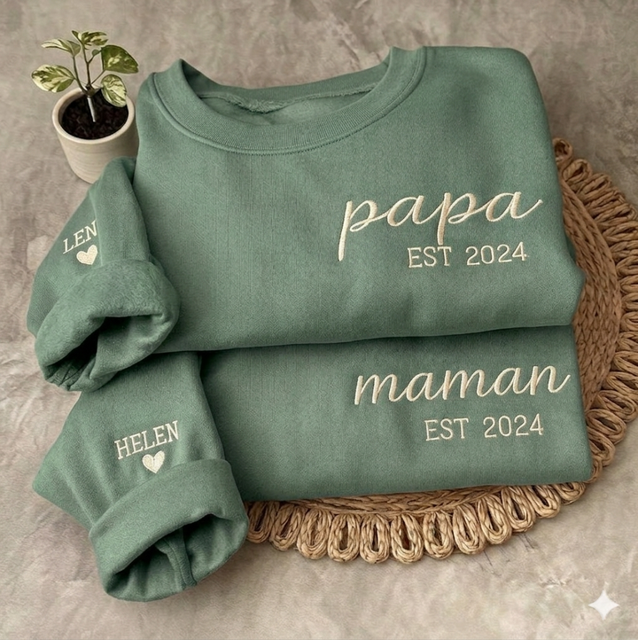 Sweatshirt Brodé - Cadeau Parfait pour PAPA/MAMAN