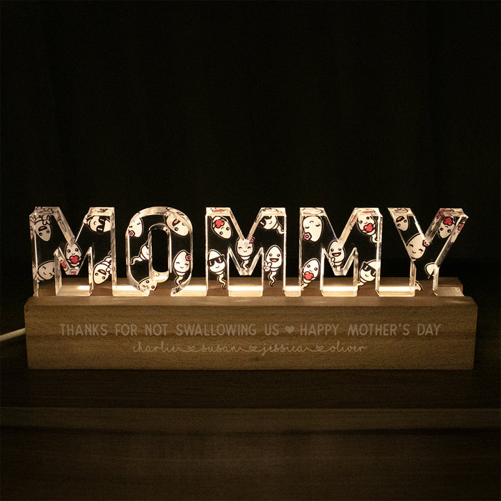 Lampe de Nuit LED Personnalisée pour Maman - Cadeau Fête des Mères
