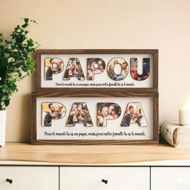 Cadre photo personnalisé pour Papa, Souvenir de la fête des pères