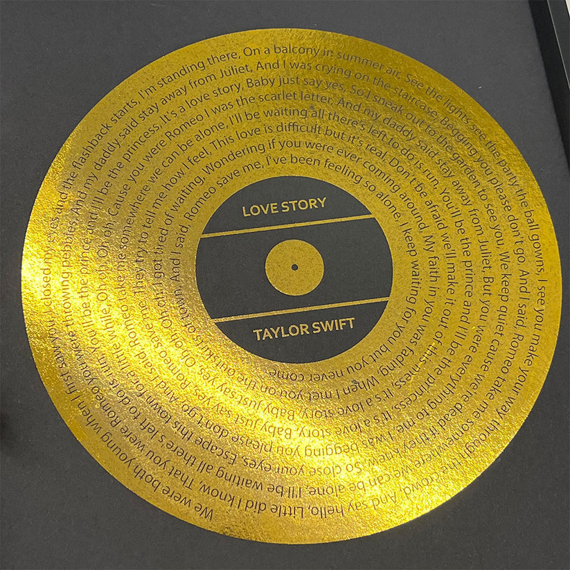 Cadre d'art personnalisé avec paroles de chansons en métal