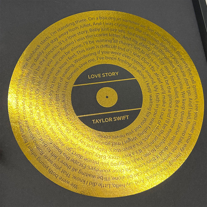 Cadre d'art personnalisé avec paroles de chansons en métal