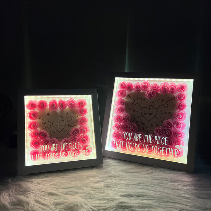 50 % de réduction sur une boîte à LED personnalisée en forme de cœur représentant une pièce de puzzle pour maman