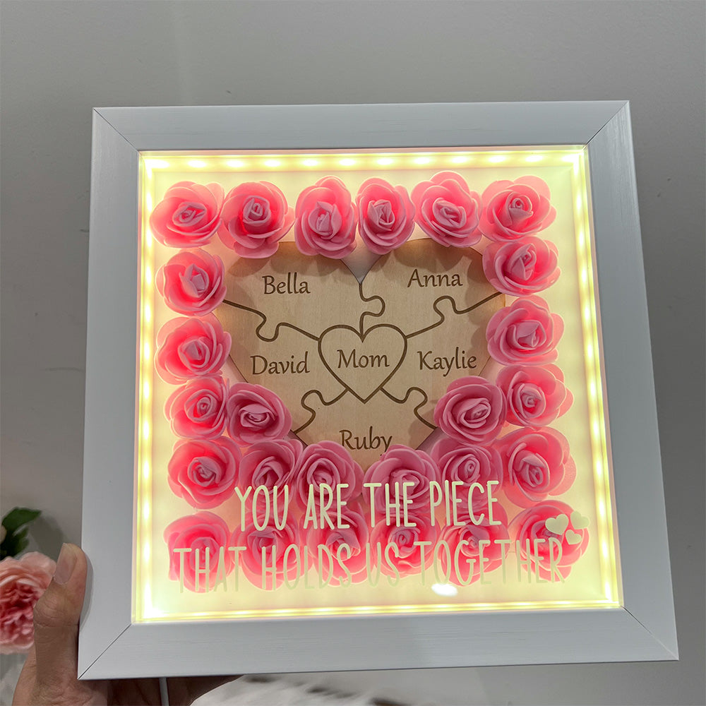 50 % de réduction sur une boîte à LED personnalisée en forme de cœur représentant une pièce de puzzle pour maman
