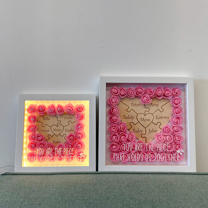 50 % de réduction sur une boîte à LED personnalisée en forme de cœur représentant une pièce de puzzle pour maman
