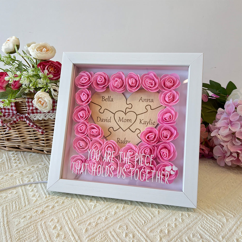 50 % de réduction sur une boîte à LED personnalisée en forme de cœur représentant une pièce de puzzle pour maman