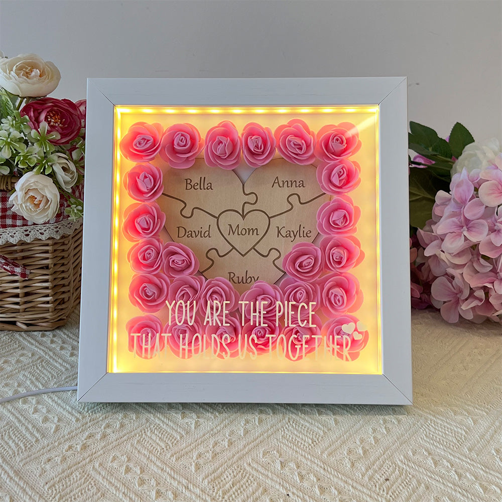 50 % de réduction sur une boîte à LED personnalisée en forme de cœur représentant une pièce de puzzle pour maman