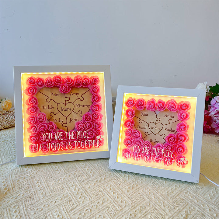 50 % de réduction sur une boîte à LED personnalisée en forme de cœur représentant une pièce de puzzle pour maman