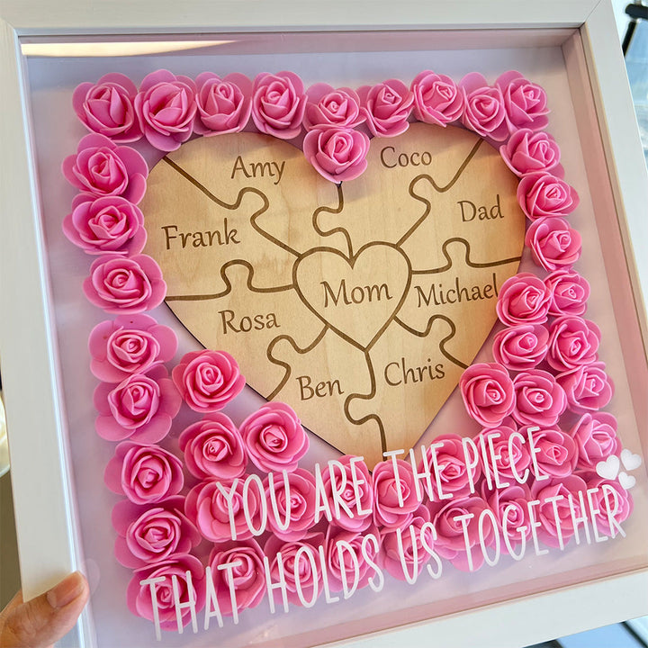 50 % de réduction sur une boîte à LED personnalisée en forme de cœur représentant une pièce de puzzle pour maman
