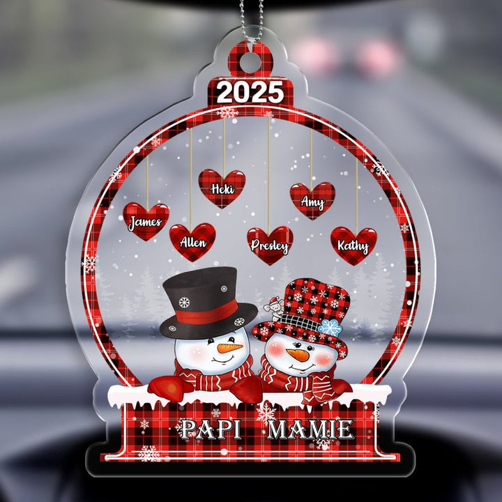 Ornements de Noël en Acrylique Bonhomme de neige 3-18 Prénoms