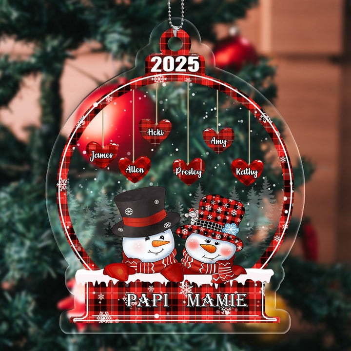 Ornements de Noël en Acrylique Bonhomme de neige 3-18 Prénoms