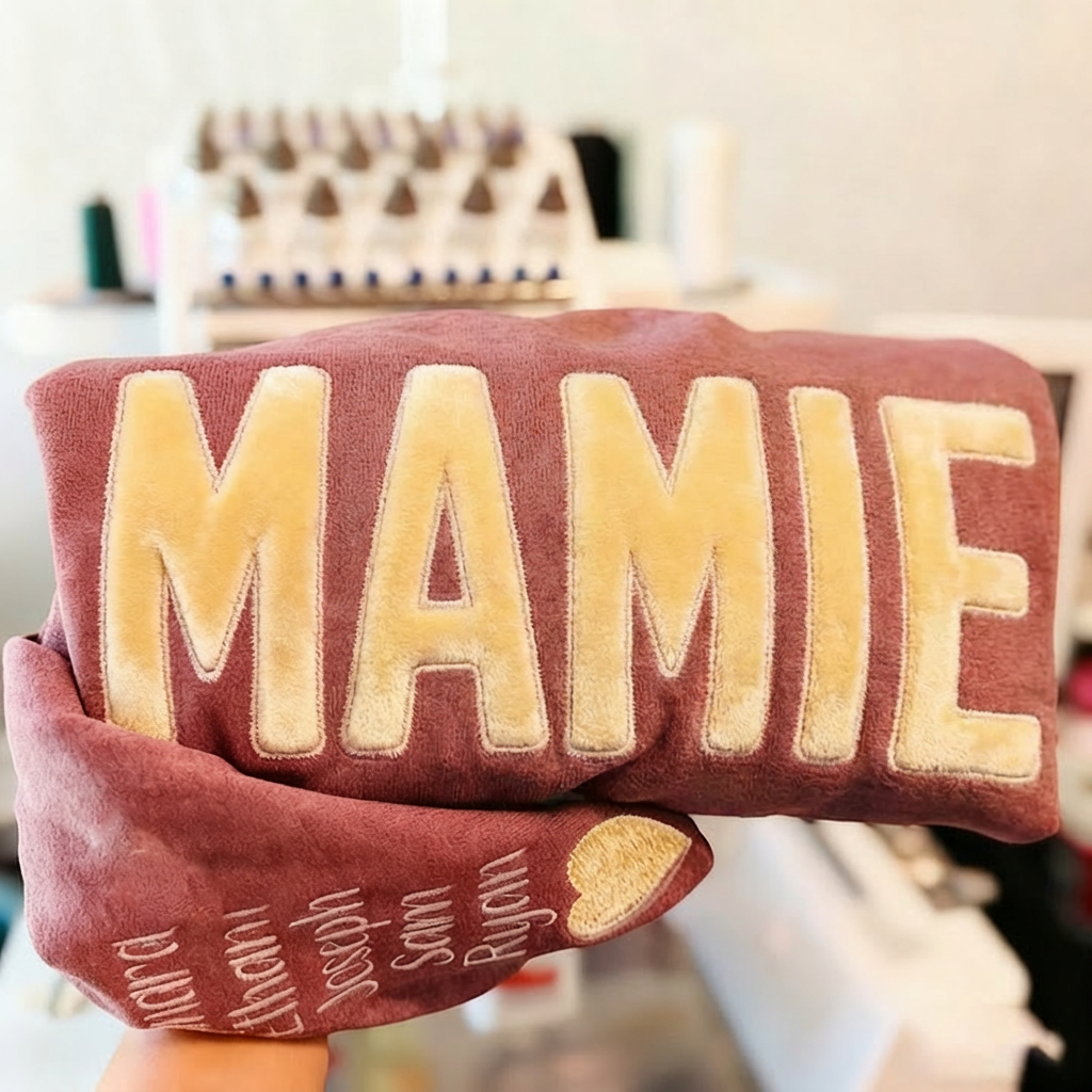 Sweat-shirt de Noël brodé personnalisé avec le nom de maman/papa/mamie/papi