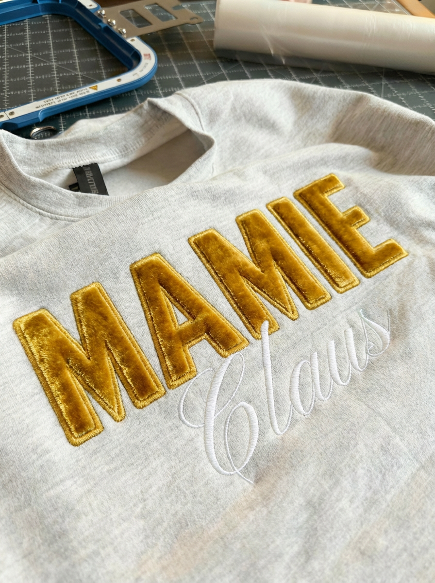 Sweat-shirt de Noël brodé personnalisé avec le nom de maman/papa/mamie/papi