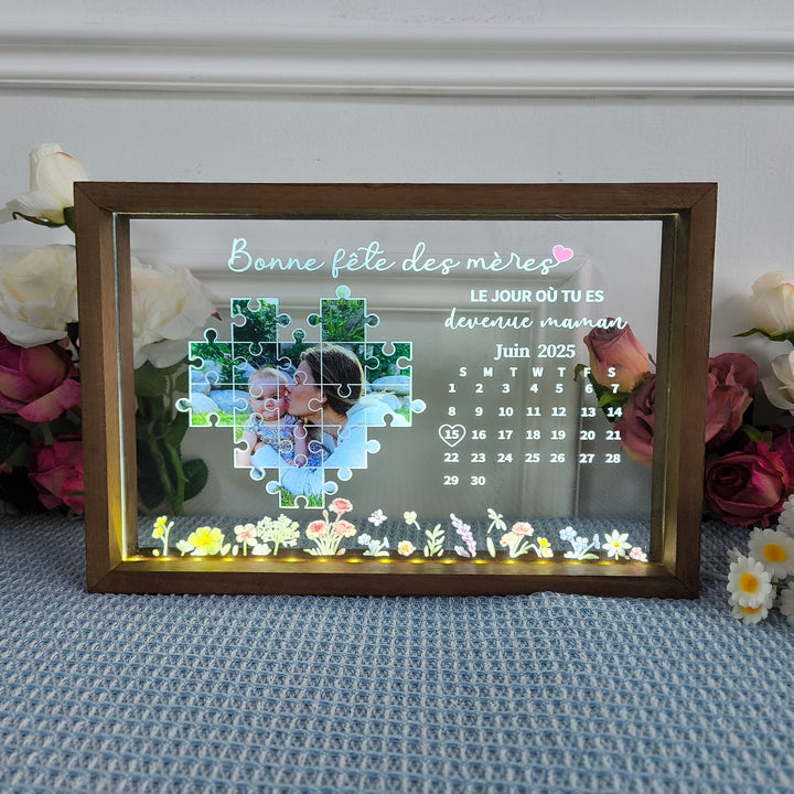 LE JOUR OÙ TU ES devenue maman-Boîte lumineuse personnalisée pour parents