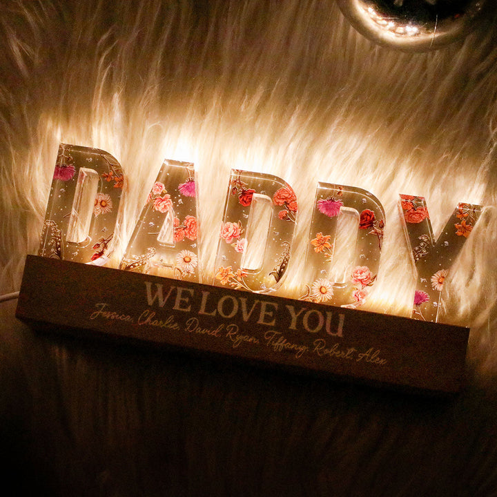 Veilleuse LED Personnalisée avec Photo de Visage de Papa - Cadeau pour Papa
