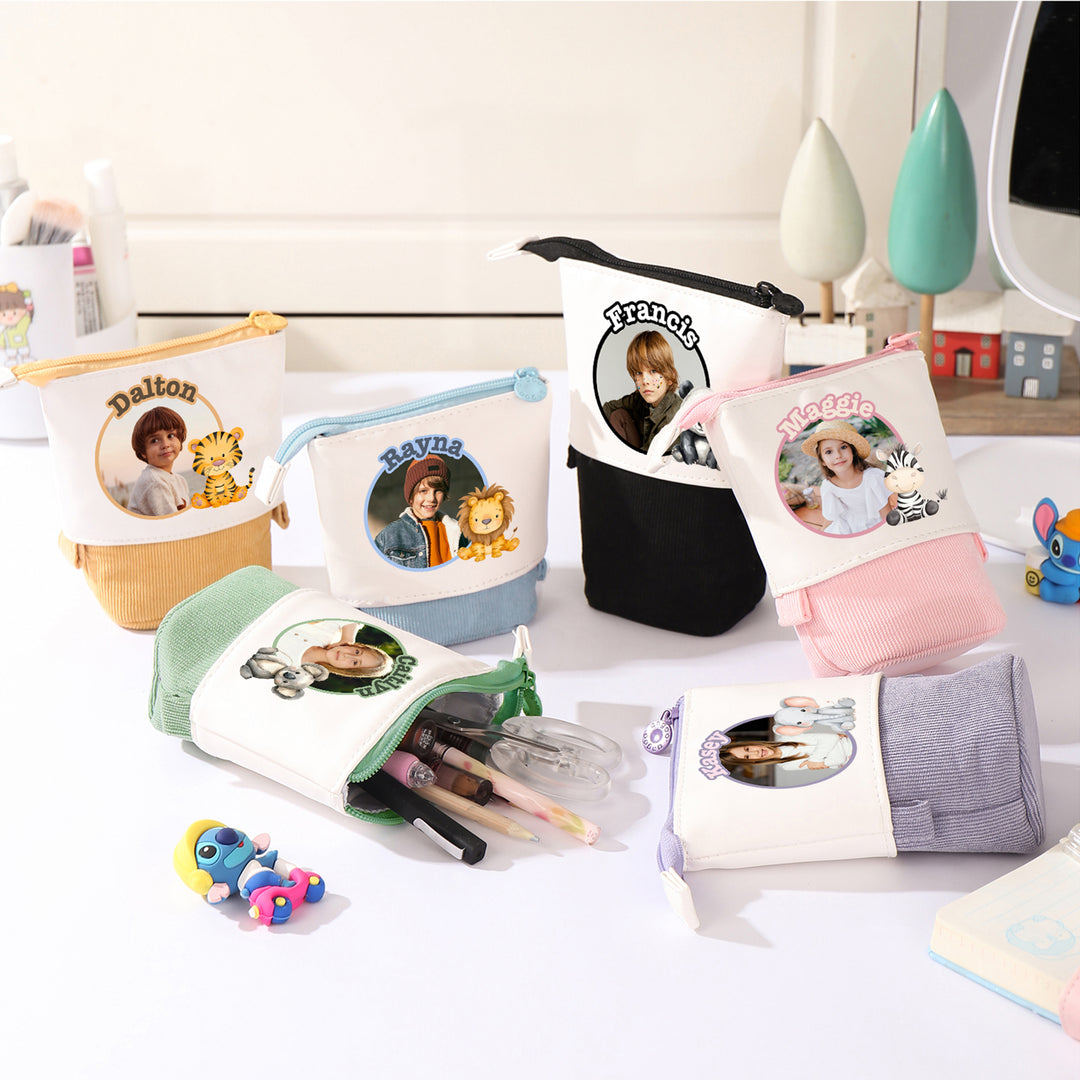 Trousse Personnalisée avec Photo et Prénom, Motif Animal au choix | Cadeaux Rentrée Scolaire