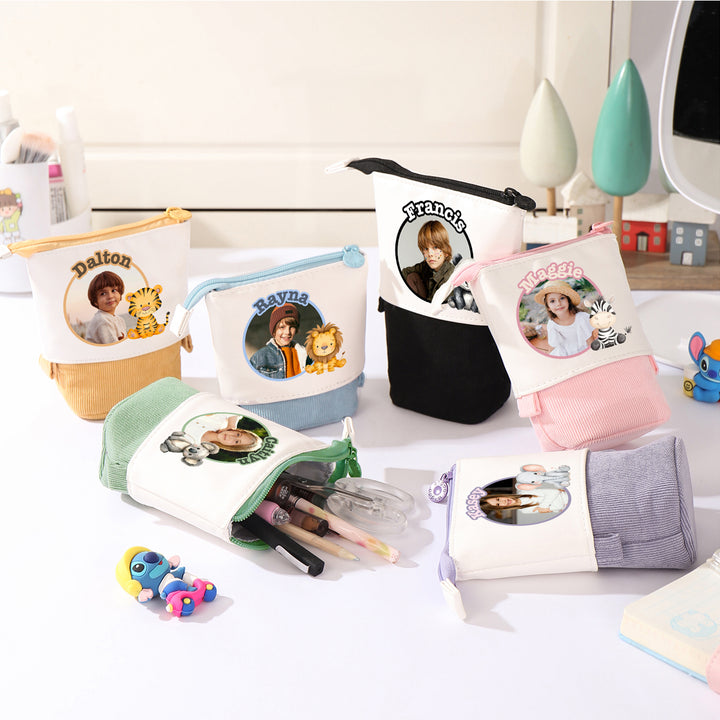 Trousse Personnalisée avec Photo et Prénom, Motif Animal au choix | Cadeaux Rentrée Scolaire