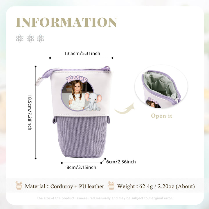 Trousse Personnalisée avec Photo et Prénom, Motif Animal au choix | Cadeaux Rentrée Scolaire