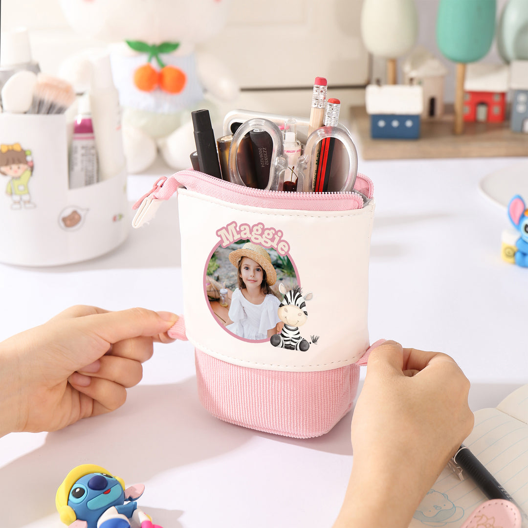 Trousse Personnalisée avec Photo et Prénom, Motif Animal au choix | Cadeaux Rentrée Scolaire