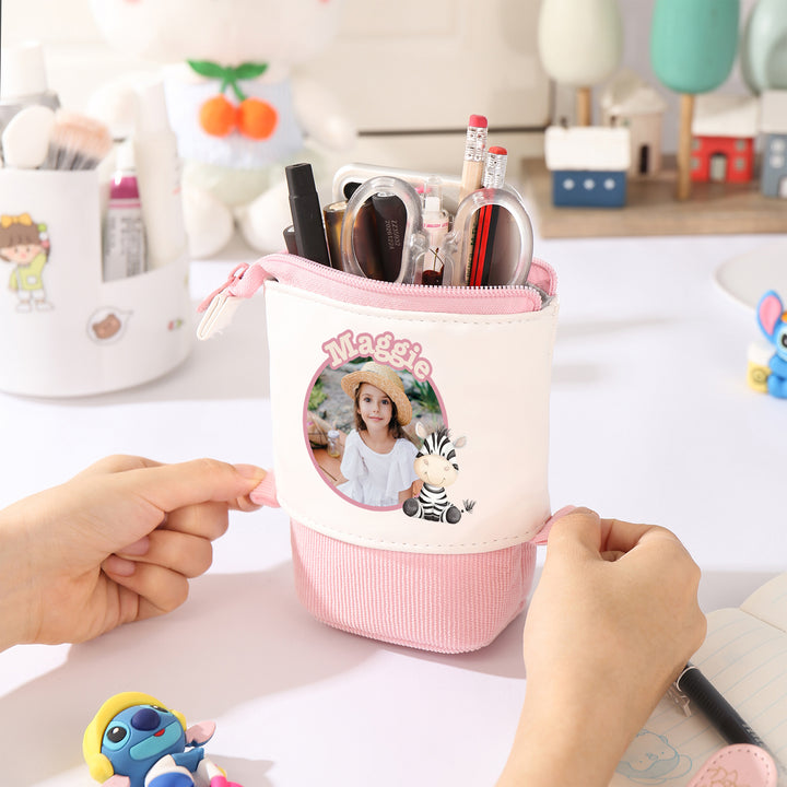 Trousse Personnalisée avec Photo et Prénom, Motif Animal au choix | Cadeaux Rentrée Scolaire