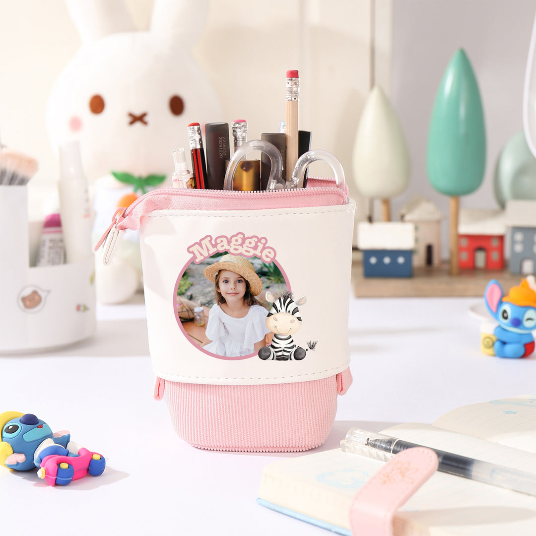 Trousse Personnalisée avec Photo et Prénom, Motif Animal au choix | Cadeaux Rentrée Scolaire