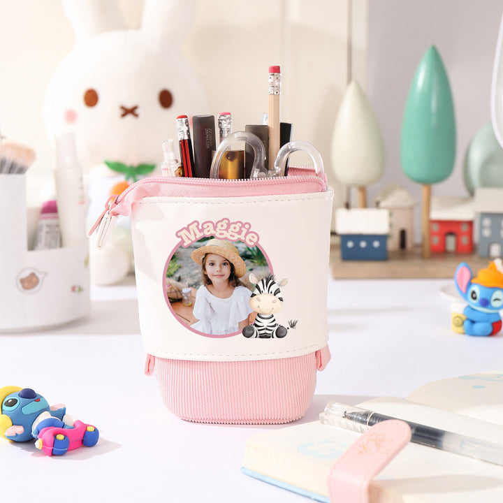 Trousse Personnalisée avec Photo et Prénom, Motif Animal au choix | Cadeaux Rentrée Scolaire