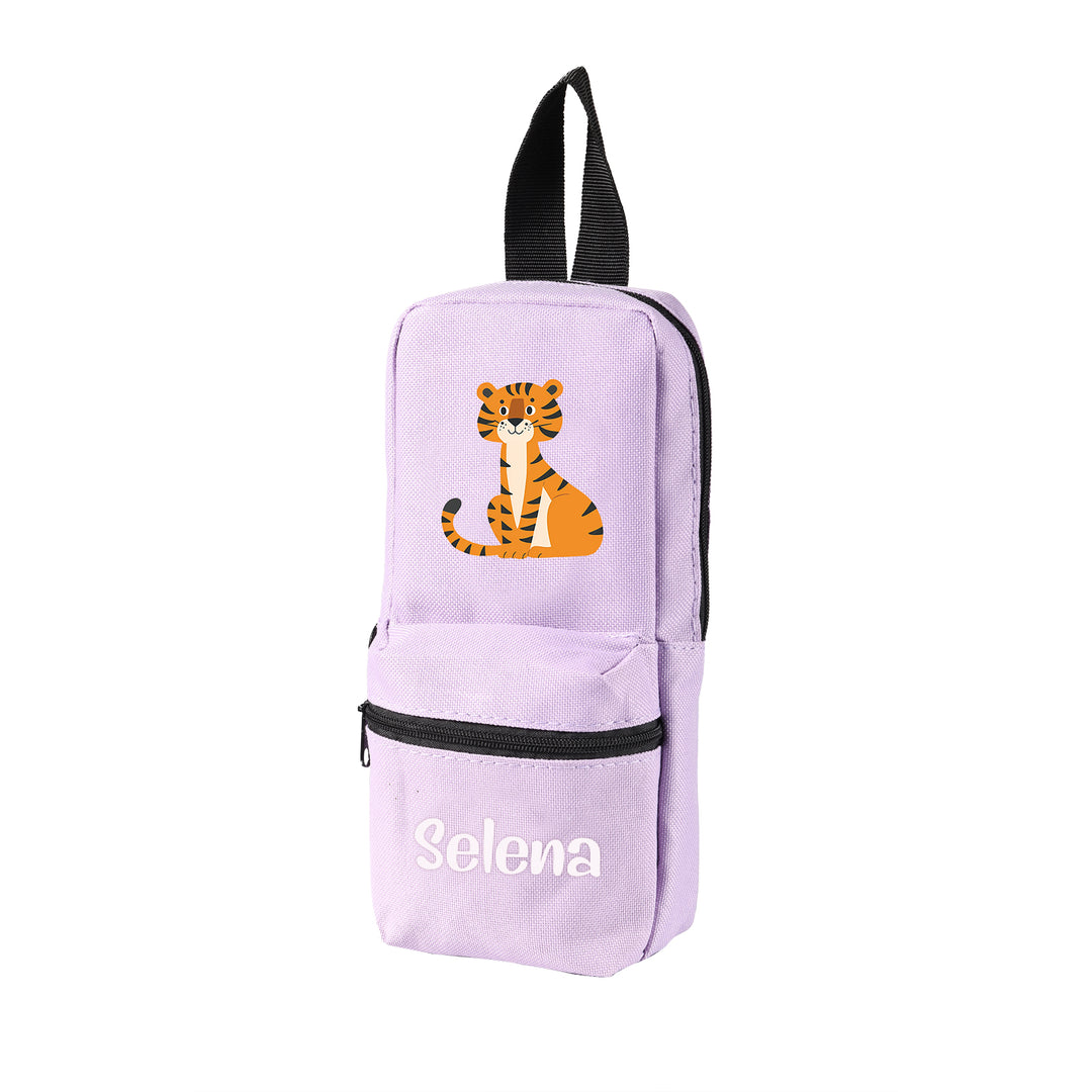 Trousse Personnalisable avec 1 Nom et Motif au Choix – Cadeau rentrée scolaire pour Enfants, 4 Couleurs