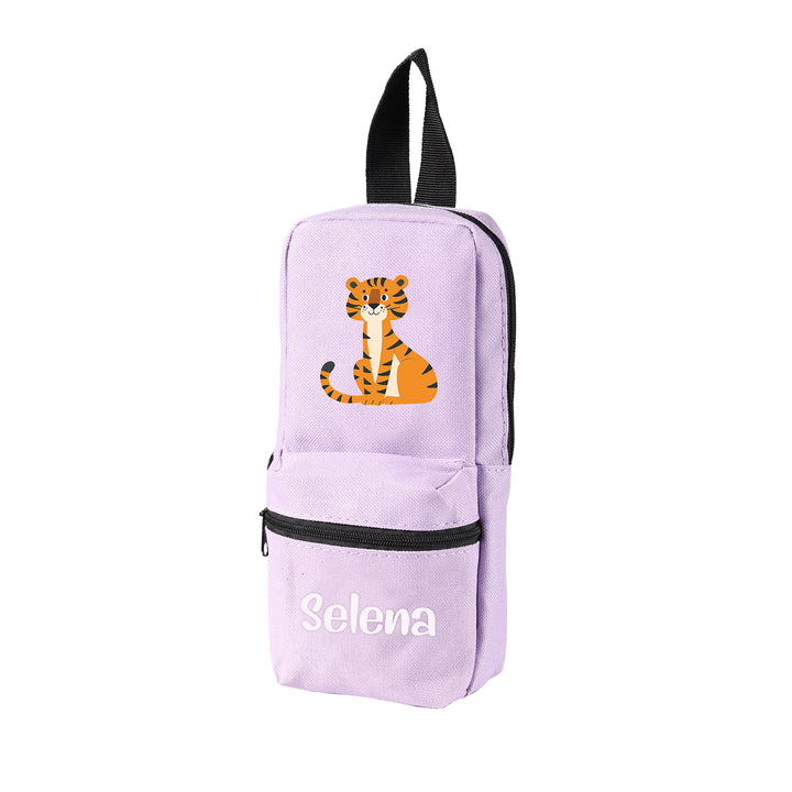 Trousse Personnalisable avec 1 Nom et Motif au Choix – Cadeau rentrée scolaire pour Enfants, 4 Couleurs