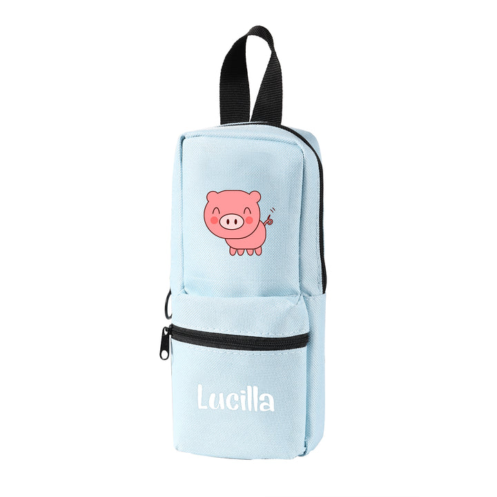 Trousse Personnalisable avec 1 Nom et Motif au Choix – Cadeau rentrée scolaire pour Enfants, 4 Couleurs