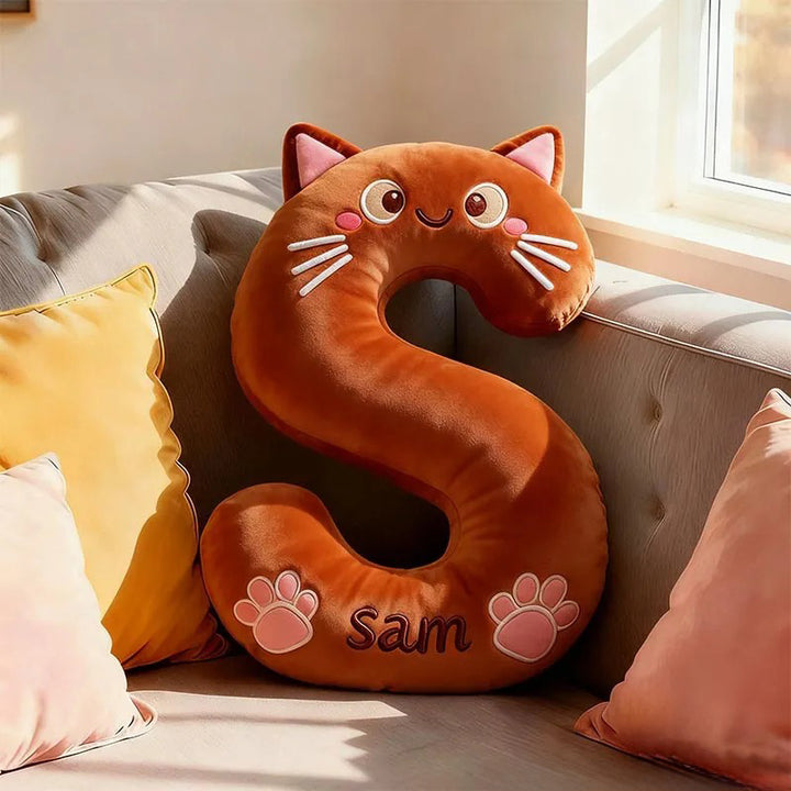 Coussin personnalisé avec la lettre « Amoureux des animaux » et un nom personnalisé