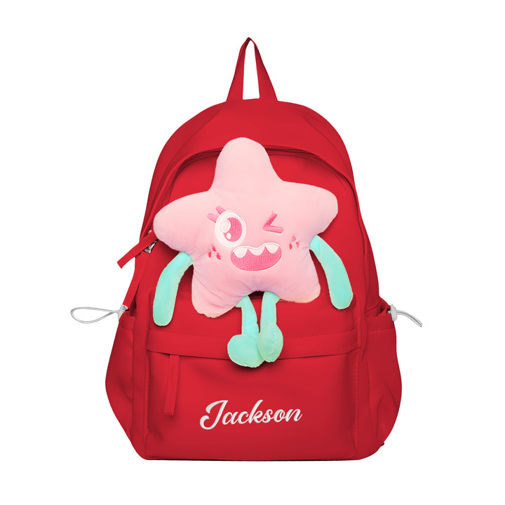 Sac à dos Enfant avec étoile Peluche, Personnalisable avec 1 Prénom et Choix de Couleur du Nom