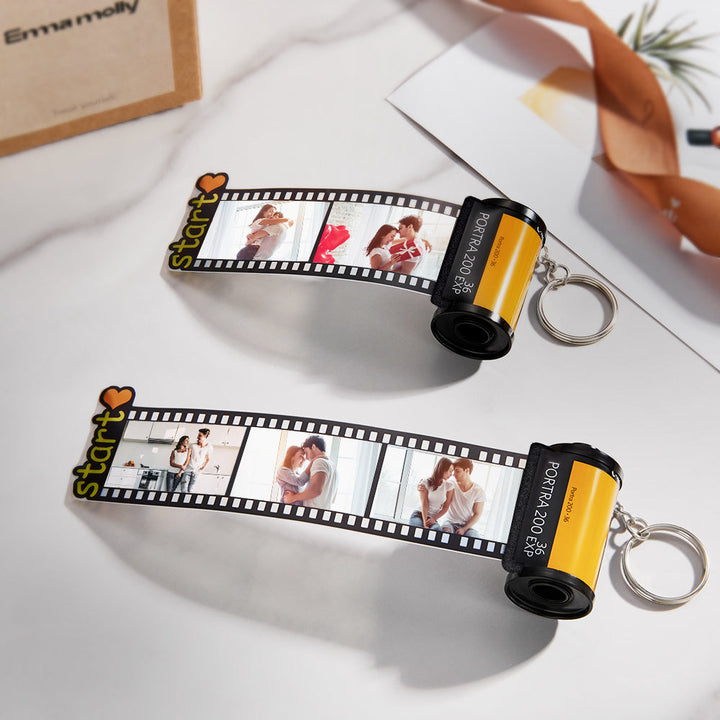 Cadeau commémoratif personnalisé de porte-clés de rouleau de film photo