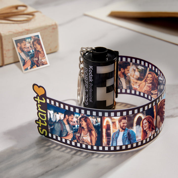 Cadeau commémoratif personnalisé de porte-clés de rouleau de film photo
